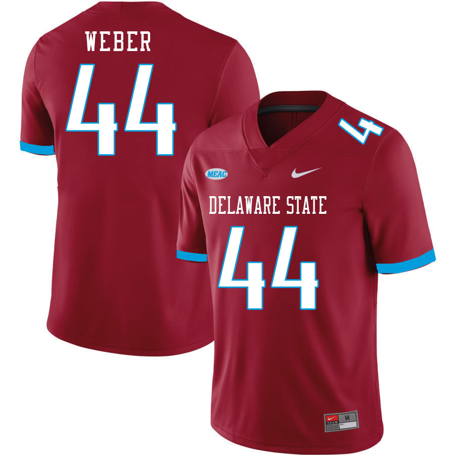 Men-Youth #44 Aiden Weber Delaware State Hornets 2023 College Football Jerseys Stitched-Red